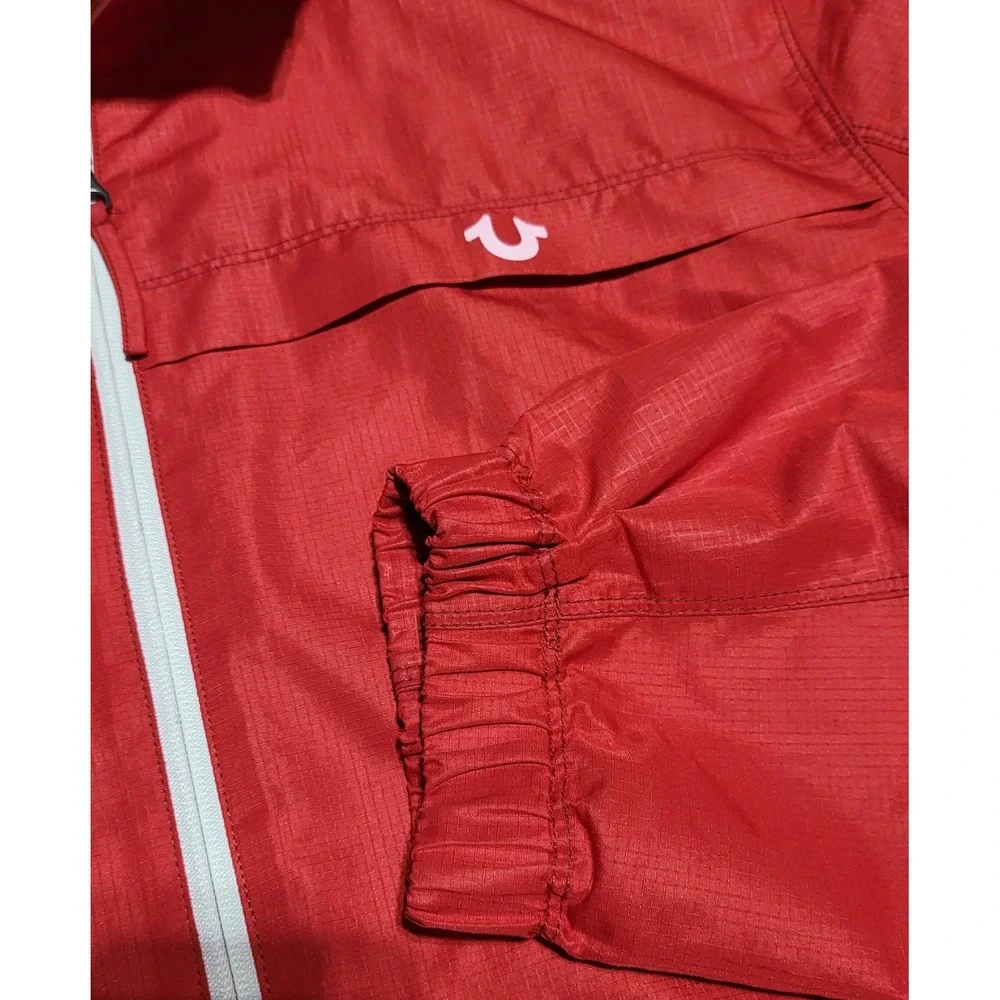 Mens True Religion Full Zip Track Jacket Size 2XL / TTG Red ~Zip Pockets